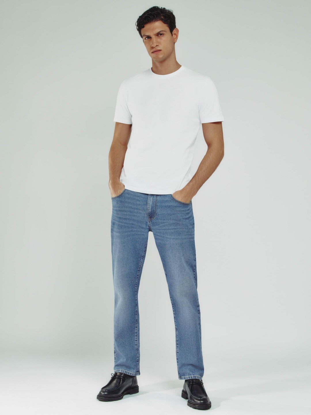 Reiss | Straight-Leg Jeans in Mid Blue Wash