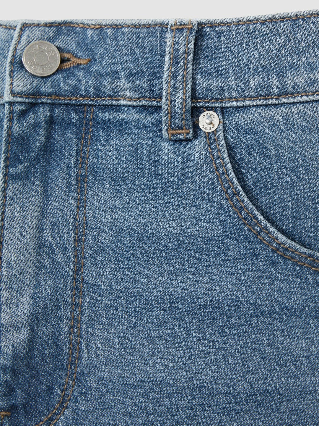 Reiss | Straight-Leg Jeans in Mid Blue Wash