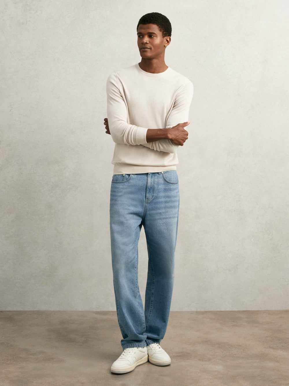 Reiss | Loose-Fit Jeans in Light Blue Wash