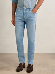Reiss | Cotton-Stretch Slim-Fit Jeans in Light Blue Wash
