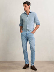 Reiss | Cotton-Stretch Slim-Fit Jeans in Light Blue Wash