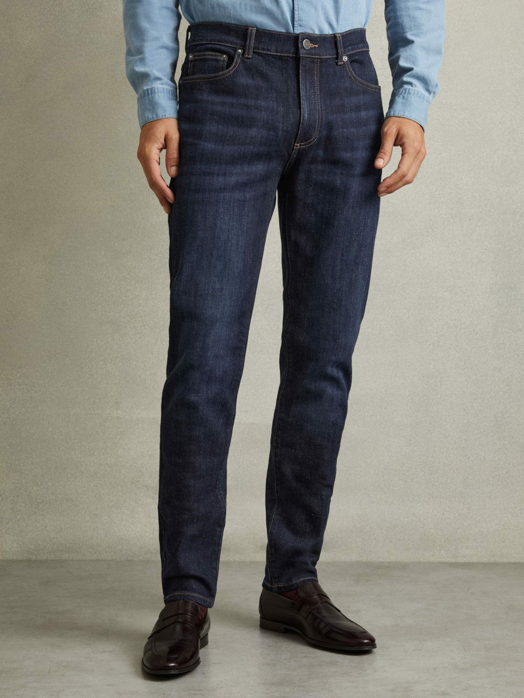 Reiss | Cotton-Stretch Slim-Fit Jeans in Indigo Blue Wash