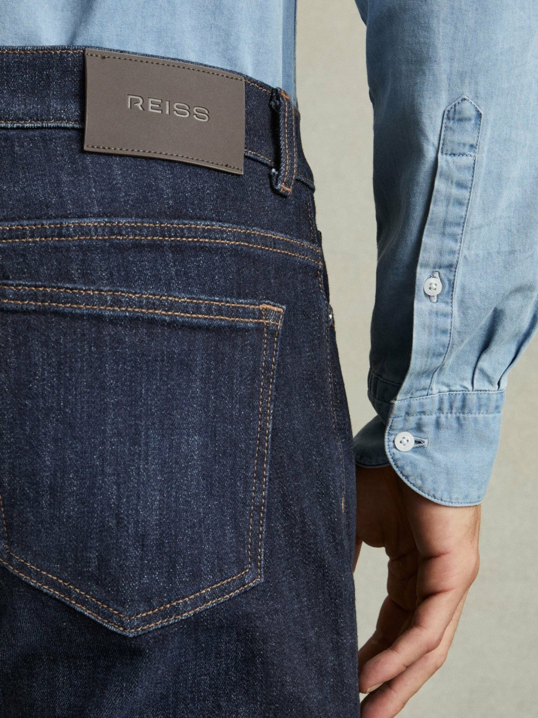 Reiss | Cotton-Stretch Slim-Fit Jeans in Indigo Blue Wash
