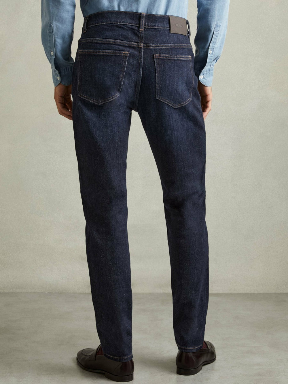 Reiss | Cotton-Stretch Slim-Fit Jeans in Indigo Blue Wash