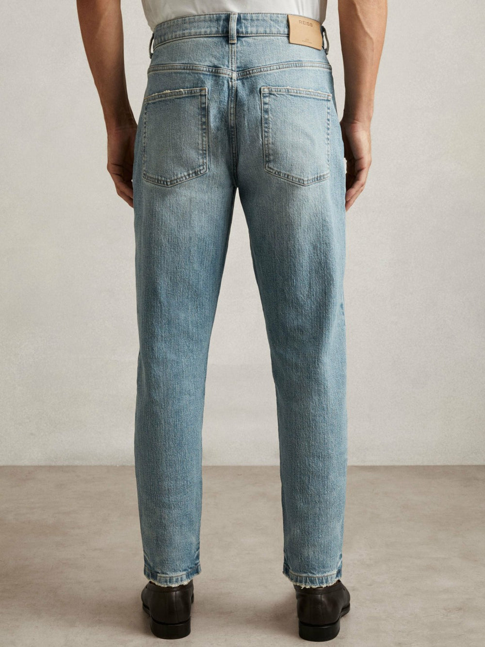 Reiss | Relaxed-Fit Cropped Jeans in Light Blue Wash