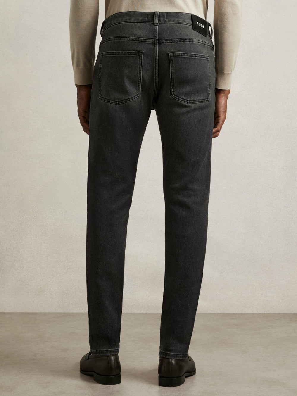 Reiss | Tapered Slim-Fit Jeans in Washed Black
