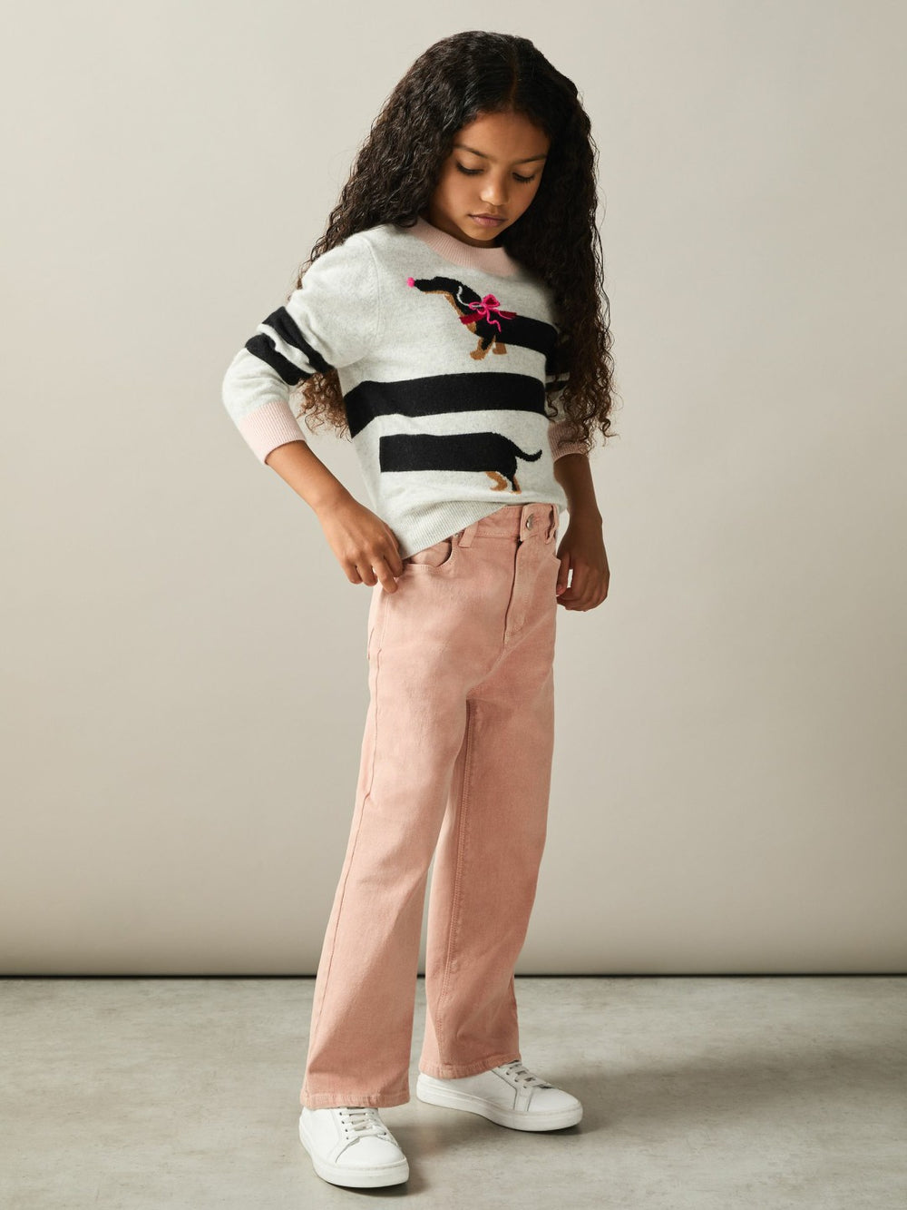 Reiss | 13-14 yrs Wide-Leg Jeans in Pink
