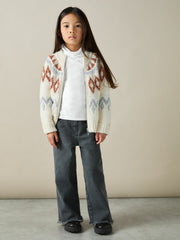 Reiss | 9-13 yrs Cotton-Jersey Roll-Neck Top with Stretch in Ivory