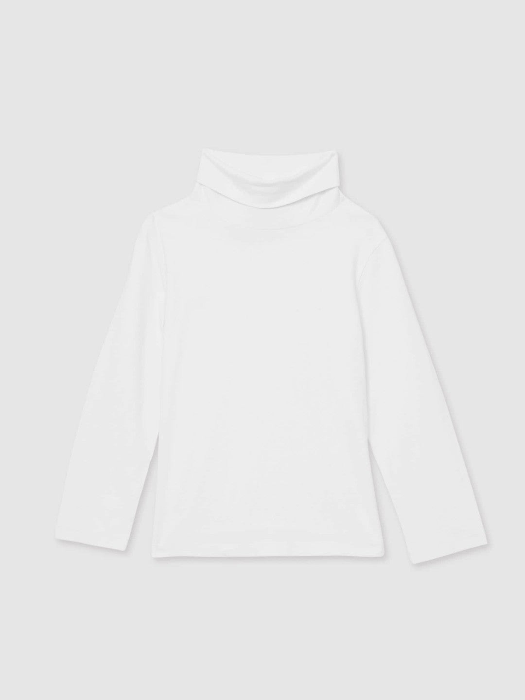 Reiss | 9-13 yrs Cotton-Jersey Roll-Neck Top with Stretch in Ivory
