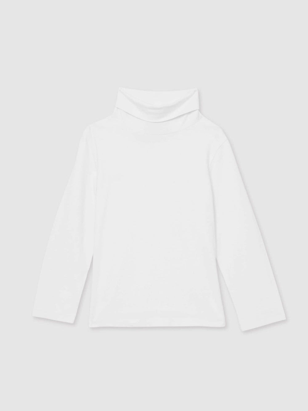 Reiss | 9-13 yrs Cotton-Jersey Roll-Neck Top with Stretch in Ivory