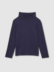 Reiss | 4-9 yrs Cotton-Jersey Roll-Neck Top with Stretch in Navy