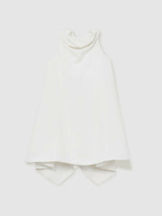 Reiss | 13-14 yrs High-Neck Drape Back Dress in Ivory