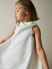 Reiss | 13-14 yrs High-Neck Drape Back Dress in Ivory