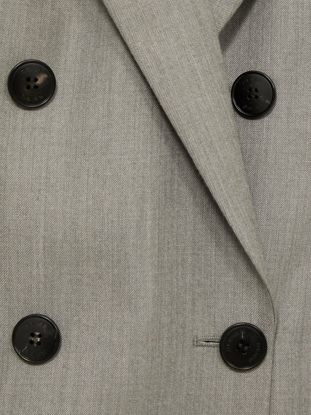 Reiss | Wool Oversized Double-Breasted Blazer in Grey