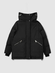Reiss | Petite Concealed-Hood Puffer Coat in Black