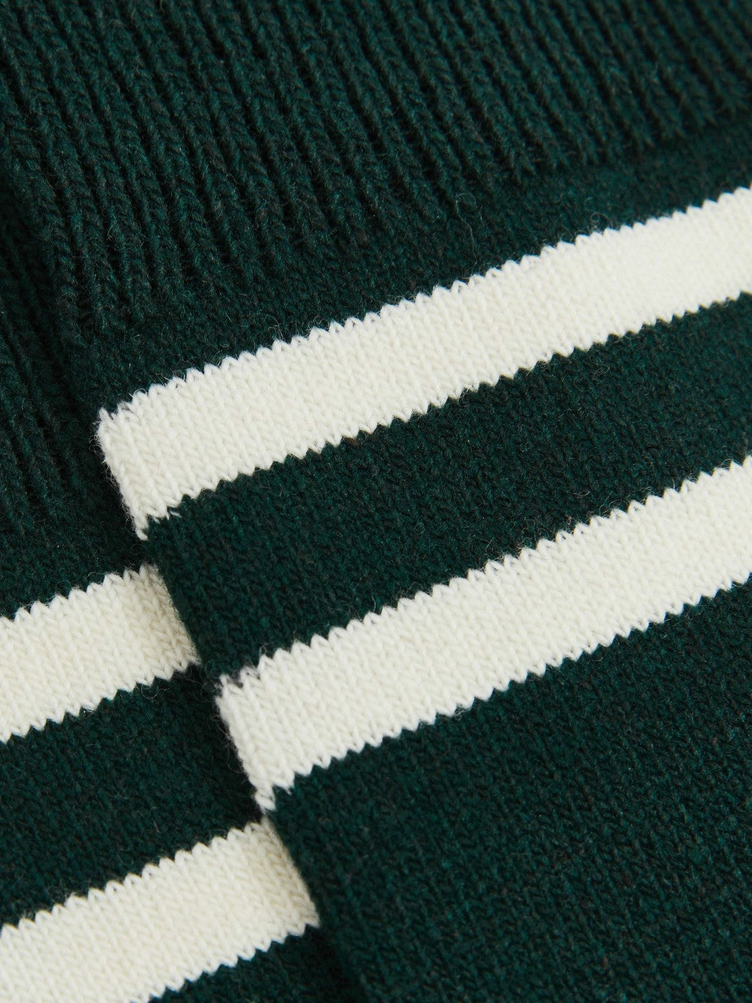 Reiss | Striped Socks With Wool And Cashmere in Forest Green/Ecru