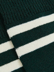 Reiss | Striped Socks With Wool And Cashmere in Forest Green/Ecru