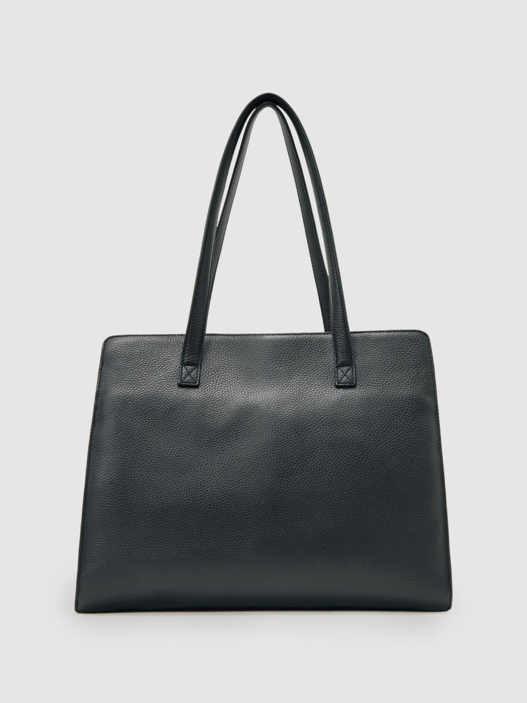 Reiss | Grained Leather Tote Bag in Black