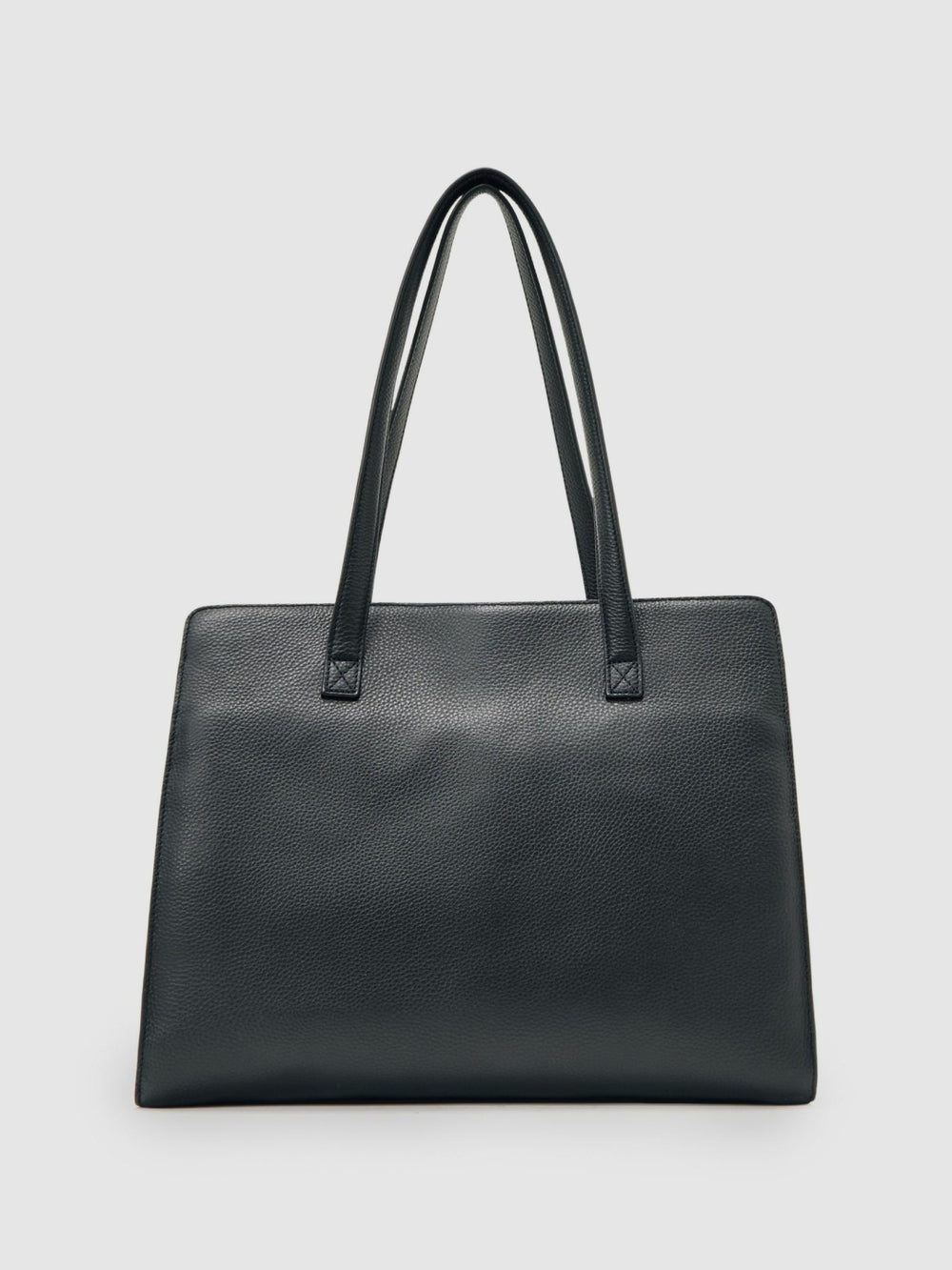 Reiss | Grained Leather Tote Bag in Black