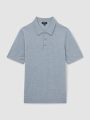 Reiss | Merino Wool Polo Shirt in Soft Blue