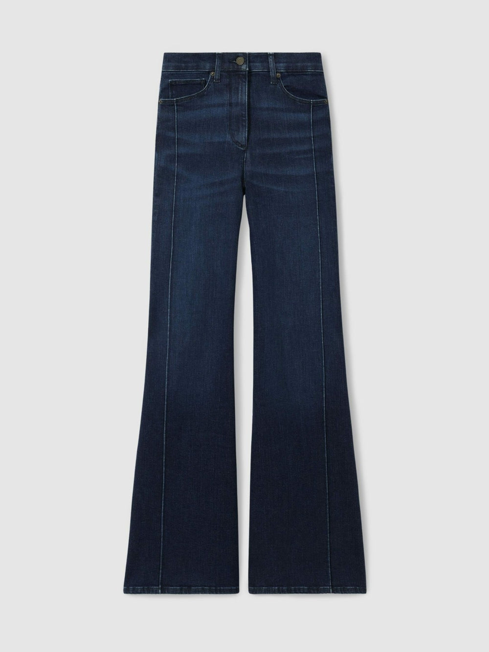 Reiss | Petite Stretch-Cotton Wide-Leg Jeans in Dark Blue