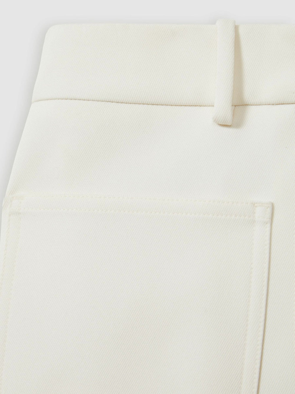 Reiss | Twill Patch-Pocket Flared Trousers in Cream