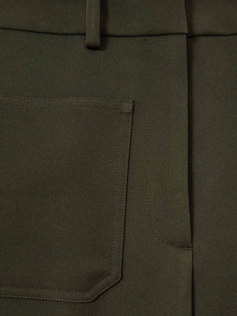 Reiss | Twill Patch-Pocket Flared Trousers in Green