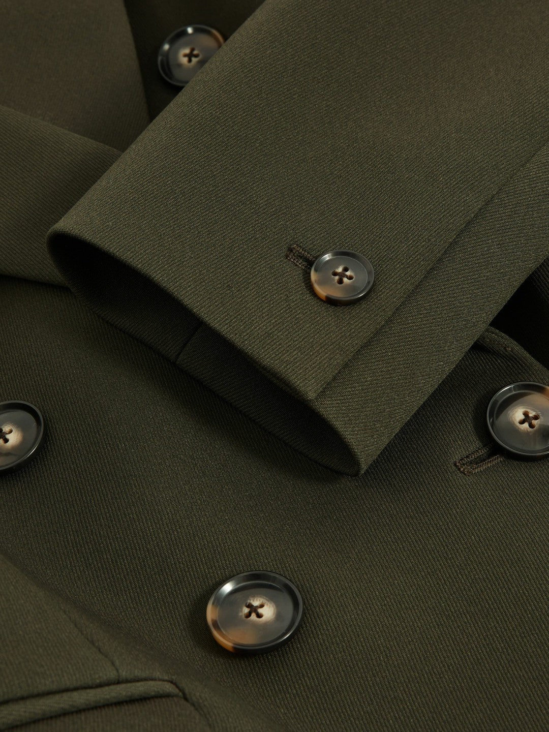 Reiss | Twill Double-Breasted Blazer in Green