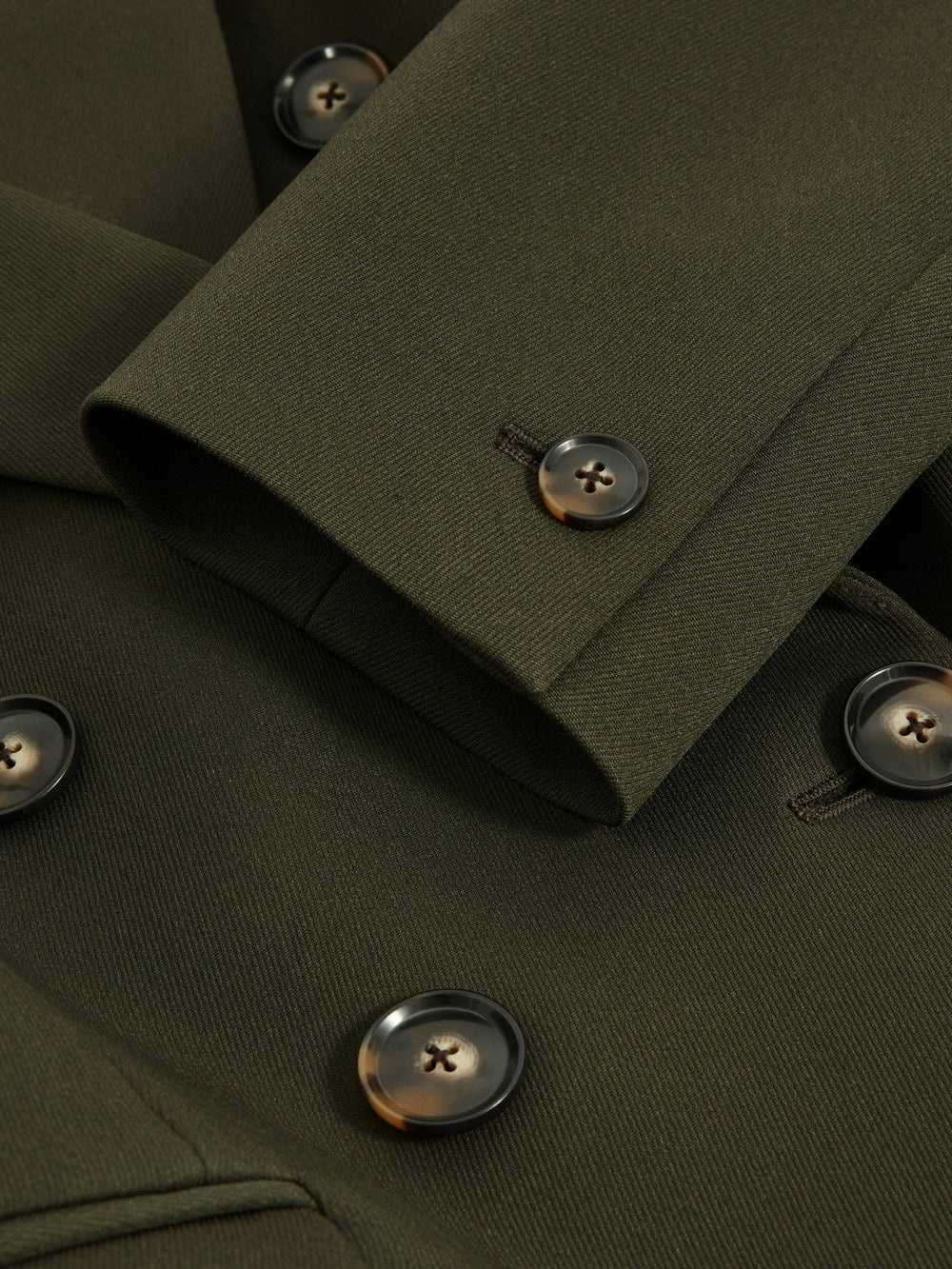 Reiss | Twill Double-Breasted Blazer in Green