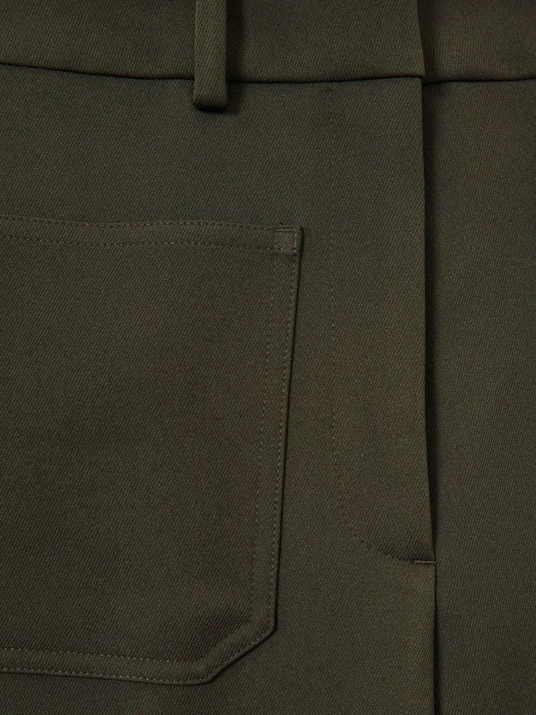 Reiss | Petite Twill Patch-Pocket Flared Trousers in Green