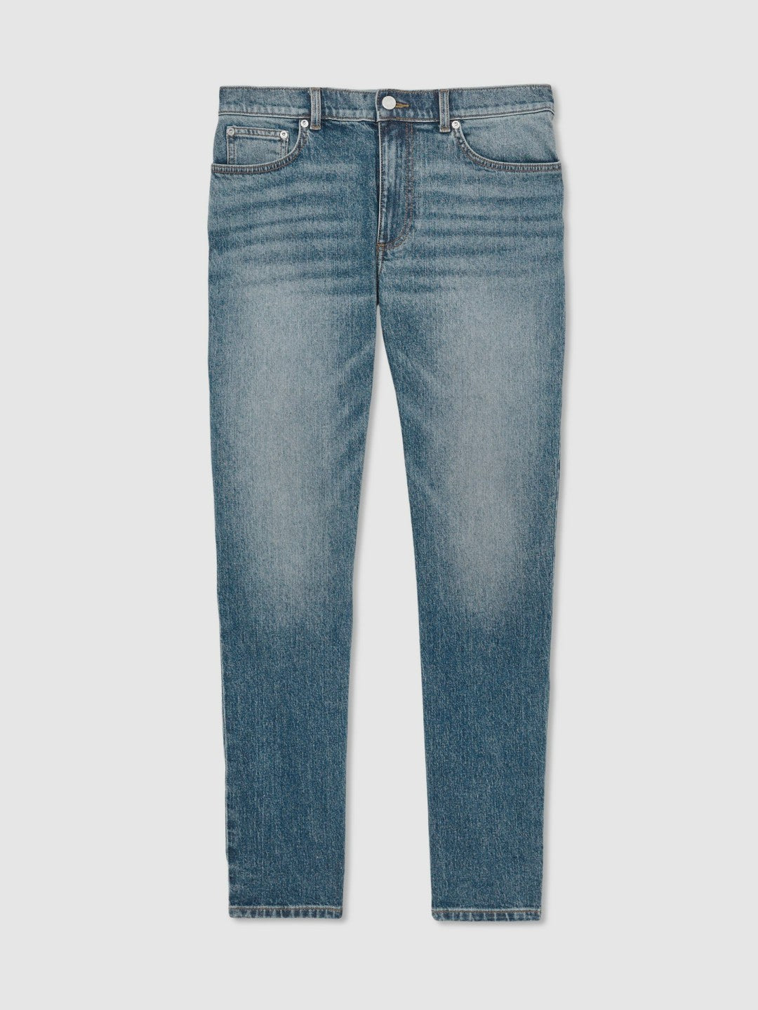 Reiss | Cotton-Stretch Slim-Fit Jeans in Washed Indigo Green Cast