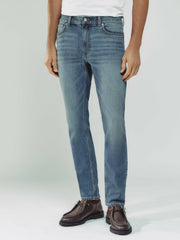 Reiss | Cotton-Stretch Slim-Fit Jeans in Washed Indigo Green Cast
