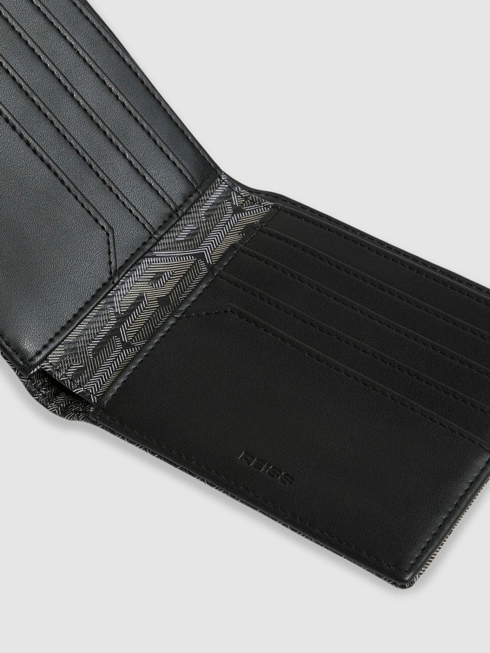 Reiss | Coated Canvas Monogram Wallet in Black