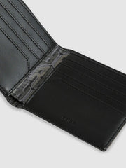 Reiss | Coated Canvas Monogram Wallet in Black