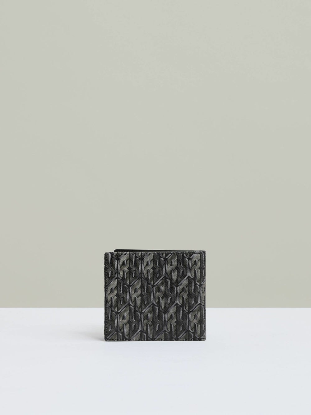 Reiss | Coated Canvas Monogram Wallet in Black