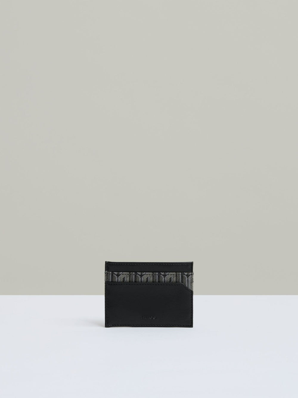 Reiss | Monogram Canvas Card Holder in Black