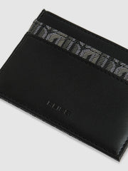 Reiss | Monogram Canvas Card Holder in Black