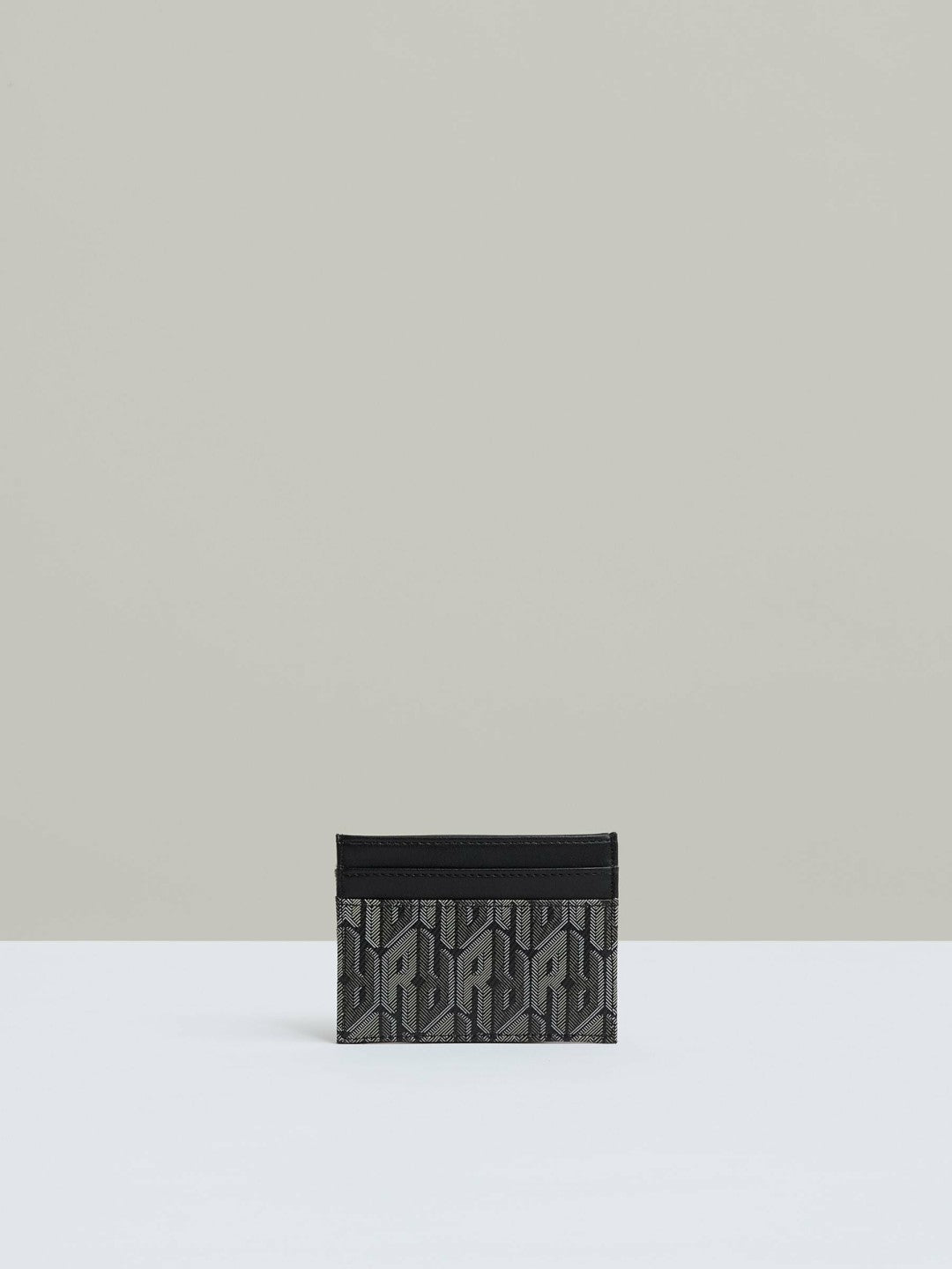 Reiss | Monogram Canvas Card Holder in Black