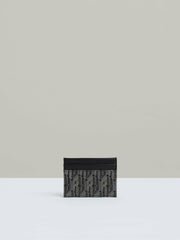 Reiss | Monogram Canvas Card Holder in Black