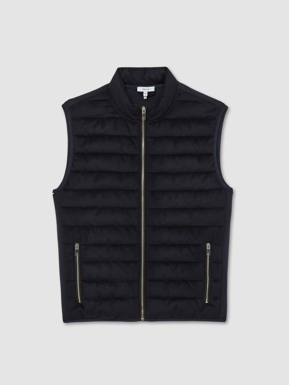Reiss | Brushed Jersey Quilted Gilet in Navy