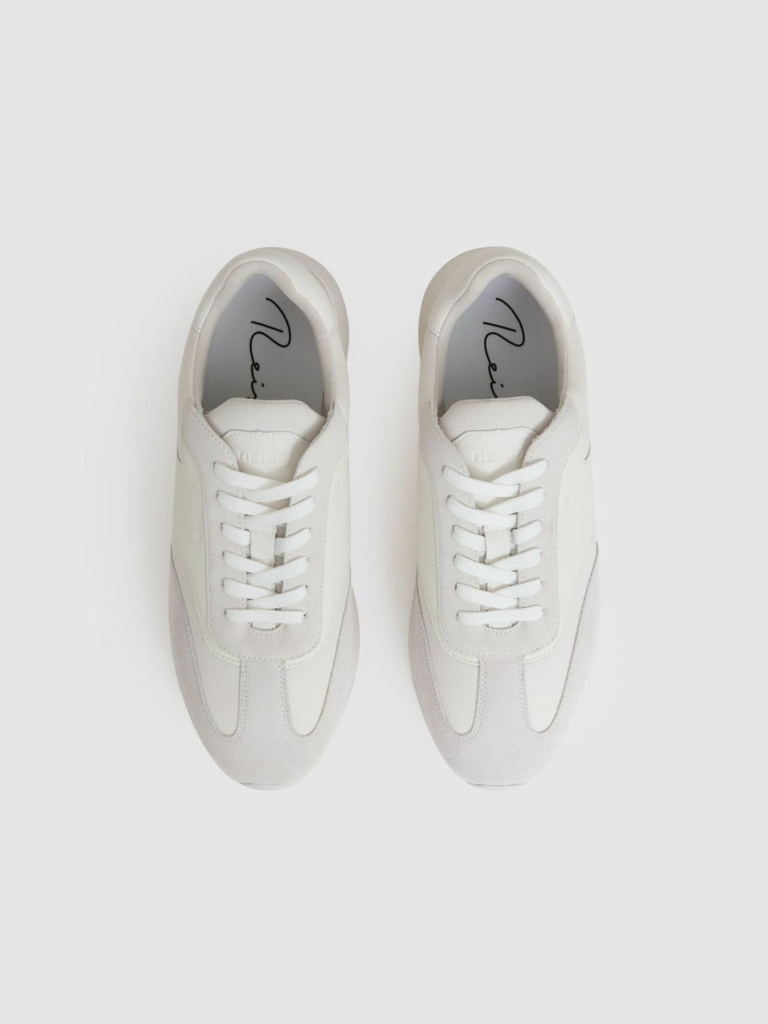 Reiss | Leather Suede Running Trainers in White