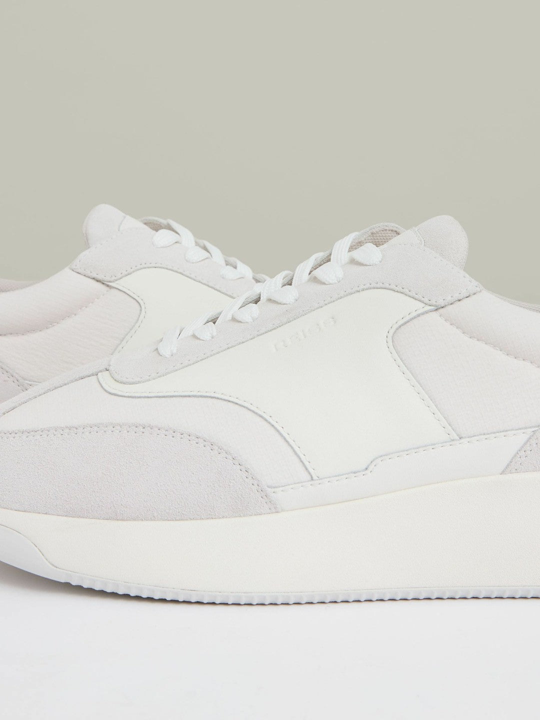 Reiss | Leather Suede Running Trainers in White