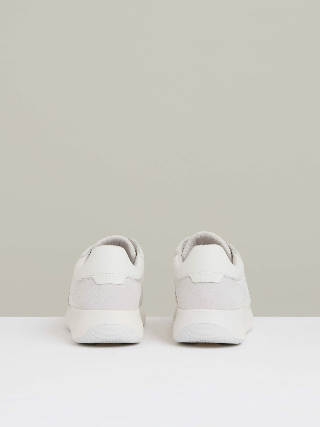 Reiss | Leather Suede Running Trainers in White