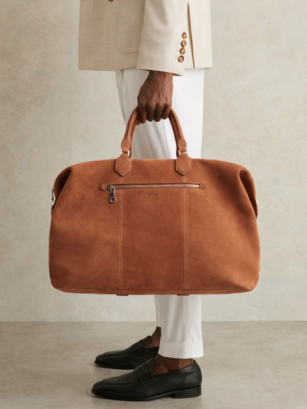 Reiss | Suede Holdall in Light Tan