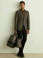 Reiss | Monogram-Print Coated-Canvas Backpack in Grey Multi