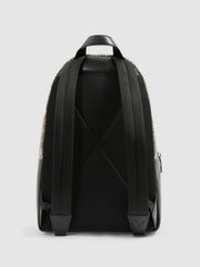 Reiss | Monogram-Print Coated-Canvas Backpack in Grey Multi