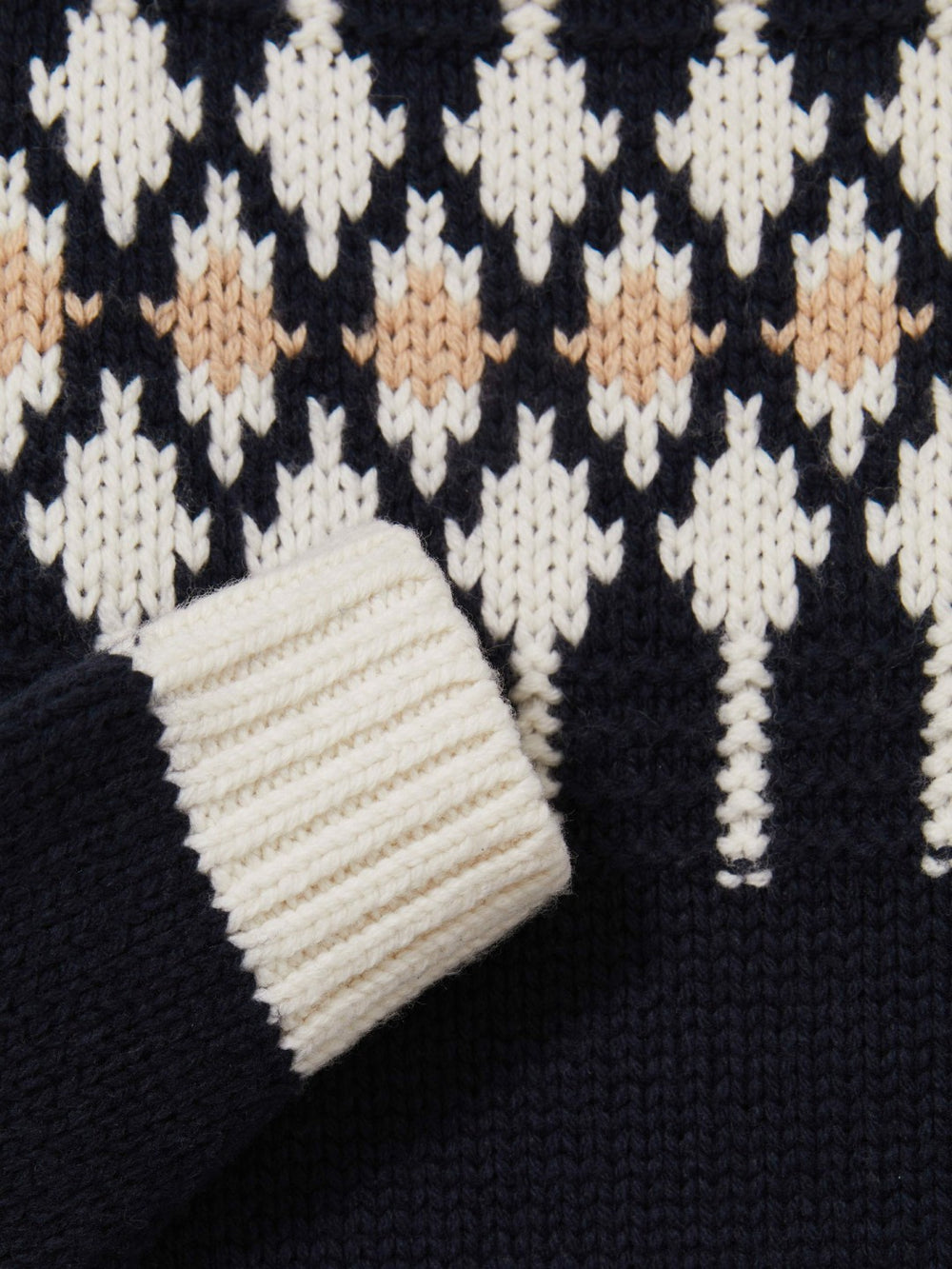 Reiss | 13-14 yrs Wool-Blend Fair Isle Roll-Neck Dress in Navy