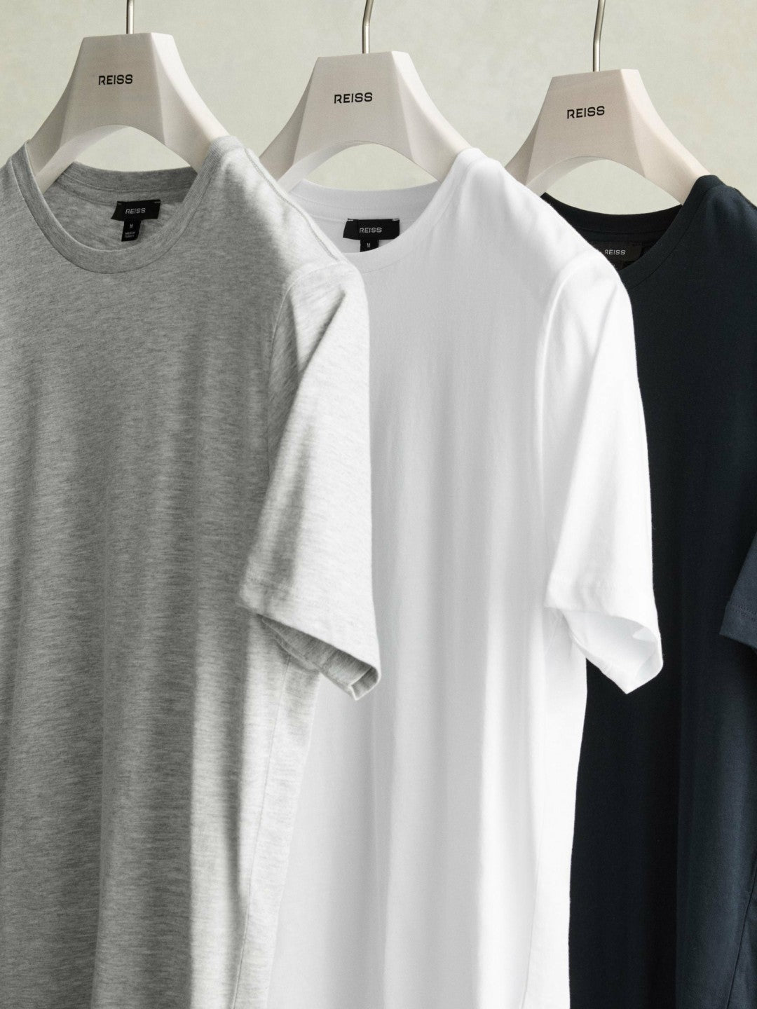Reiss | Cotton-Jersey Crew-Neck T-shirts 3 Pack in Multi
