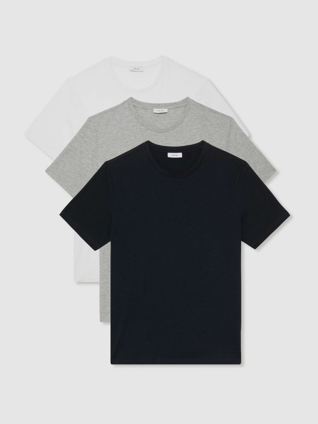 Reiss | Cotton-Jersey Crew-Neck T-shirts 3 Pack in Multi