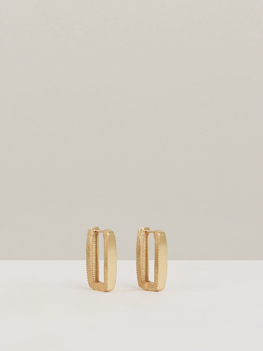 Reiss | Geometric Hoop Earrings in Gold Tone